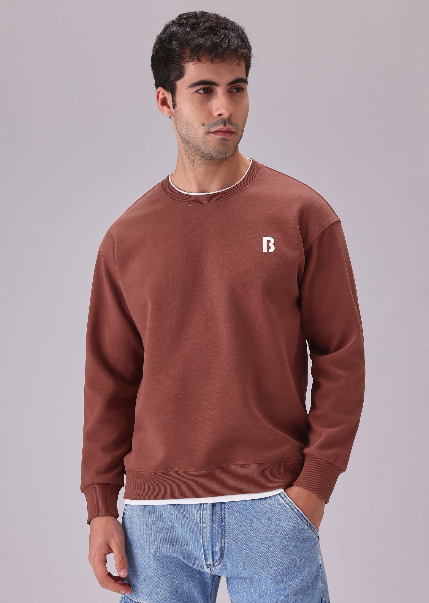 Red White Contrast Sweatshirt