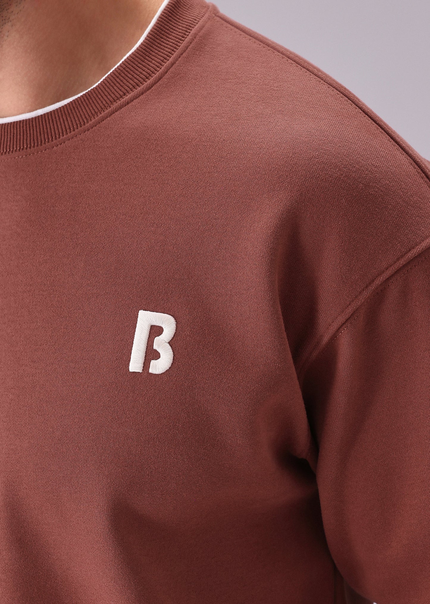 Red White Contrast Sweatshirt