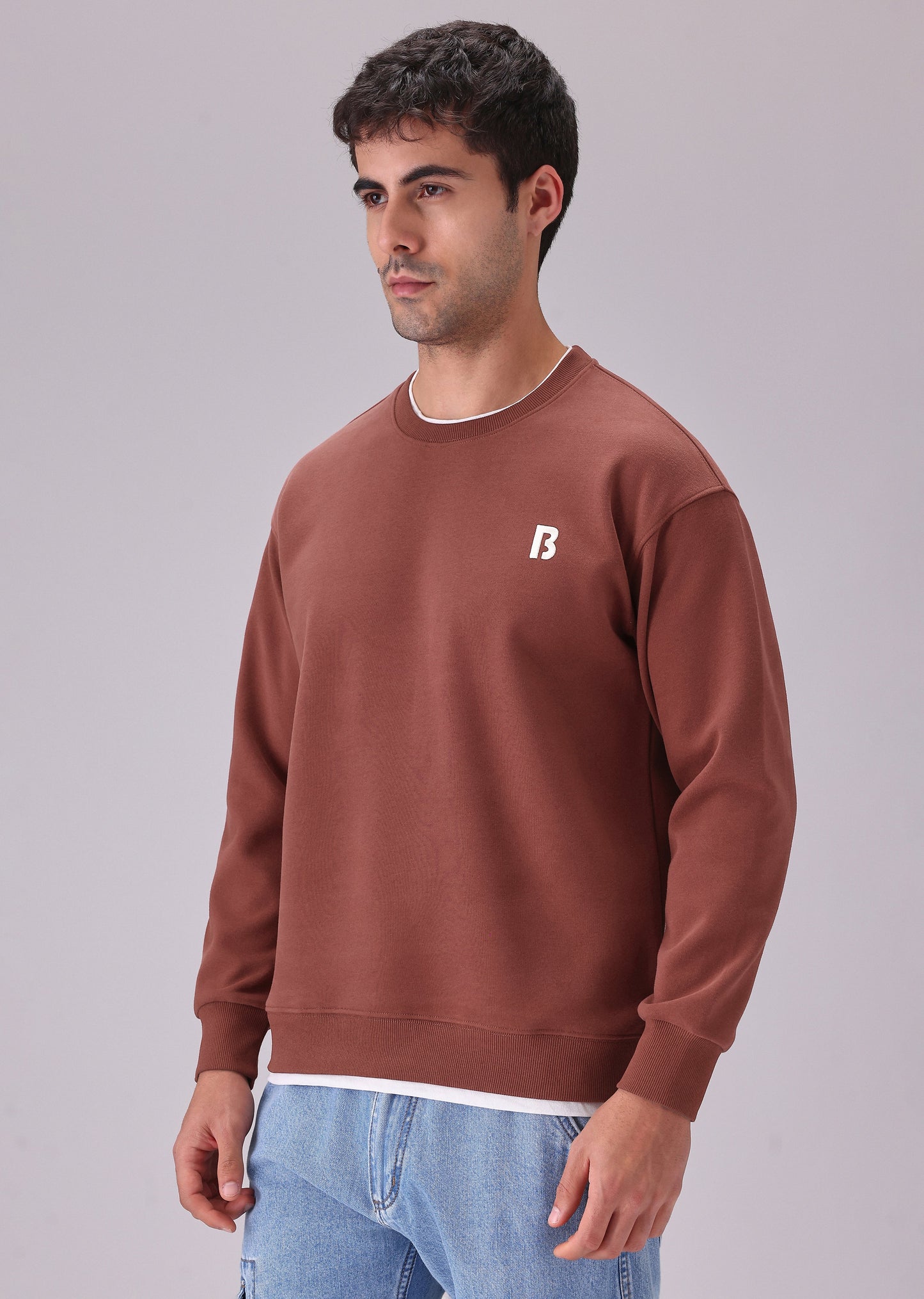 Red White Contrast Sweatshirt