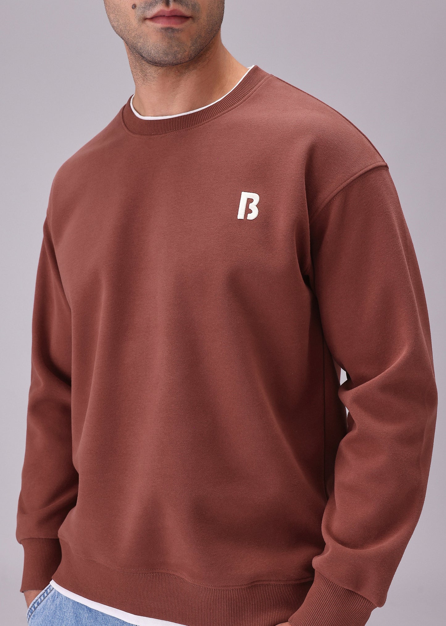 Red White Contrast Sweatshirt