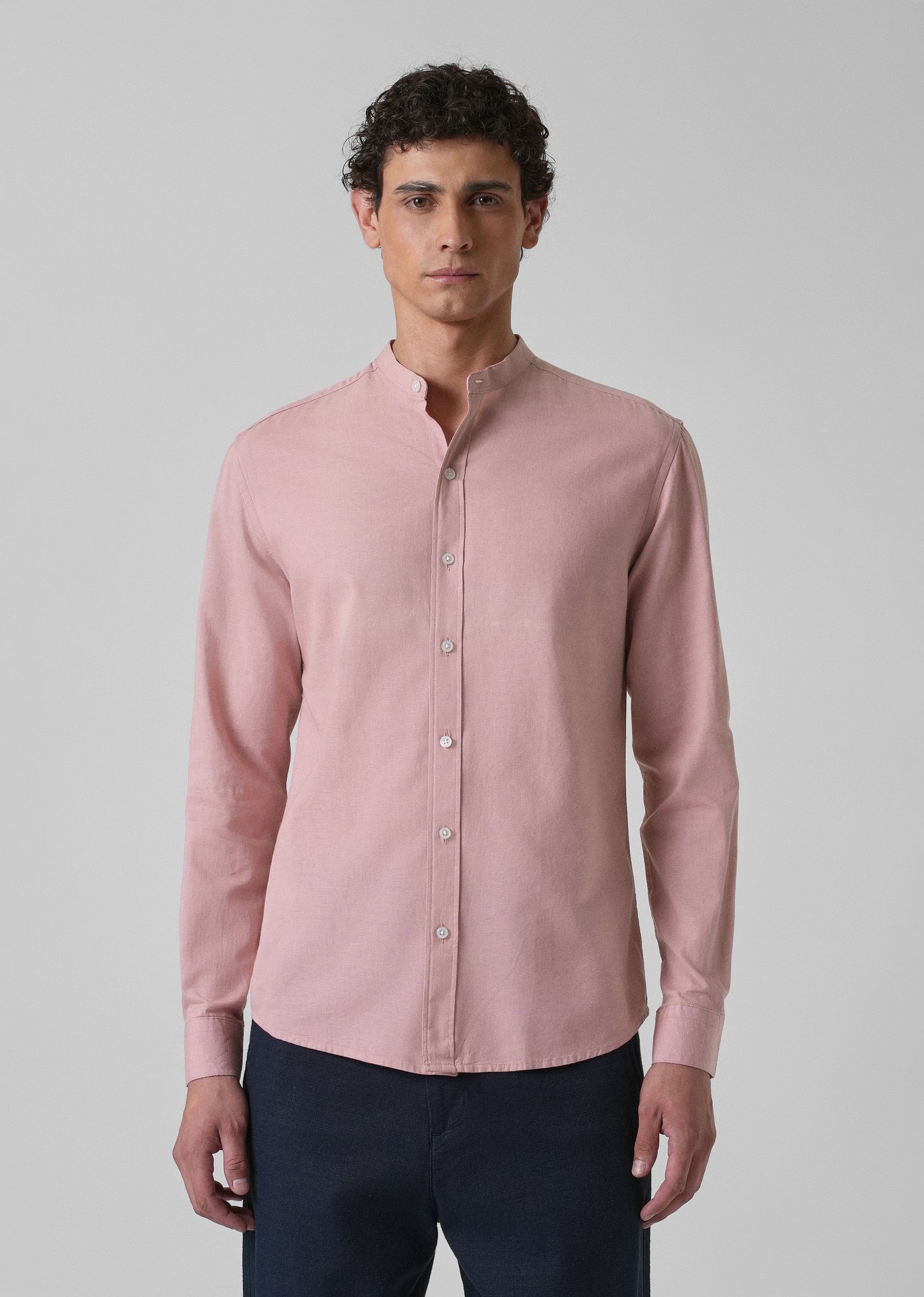Sakura Pink Cotton Linen Shirt