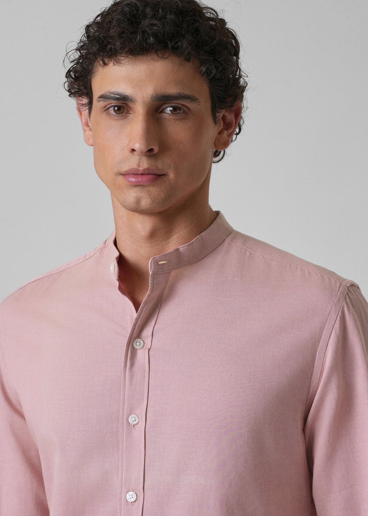Sakura Pink Cotton Linen Shirt