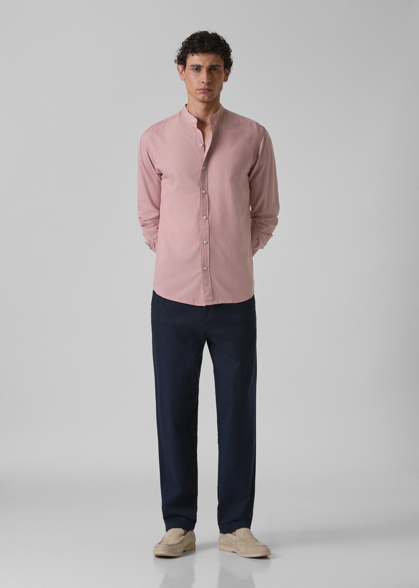 Sakura Pink Cotton Linen Shirt
