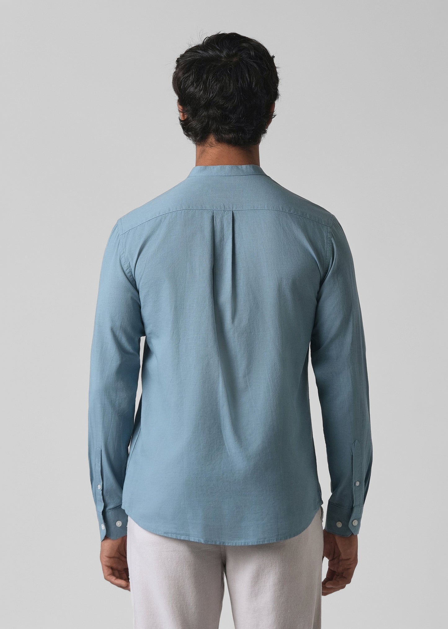 Scuba Blue Cotton Linen Shirt