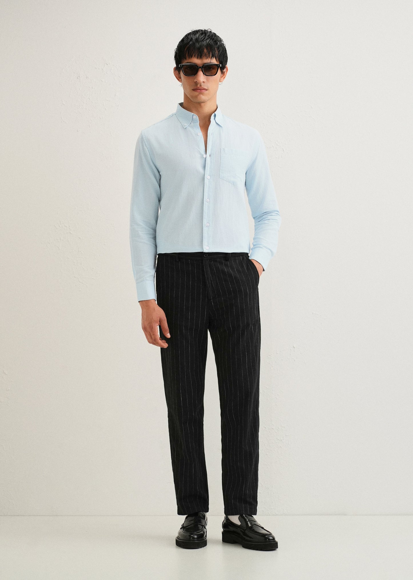 Sky Blue Cotton Linen Shirt