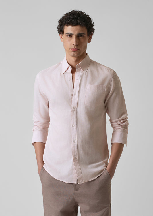 Soft Pink Cotton Linen Shirt