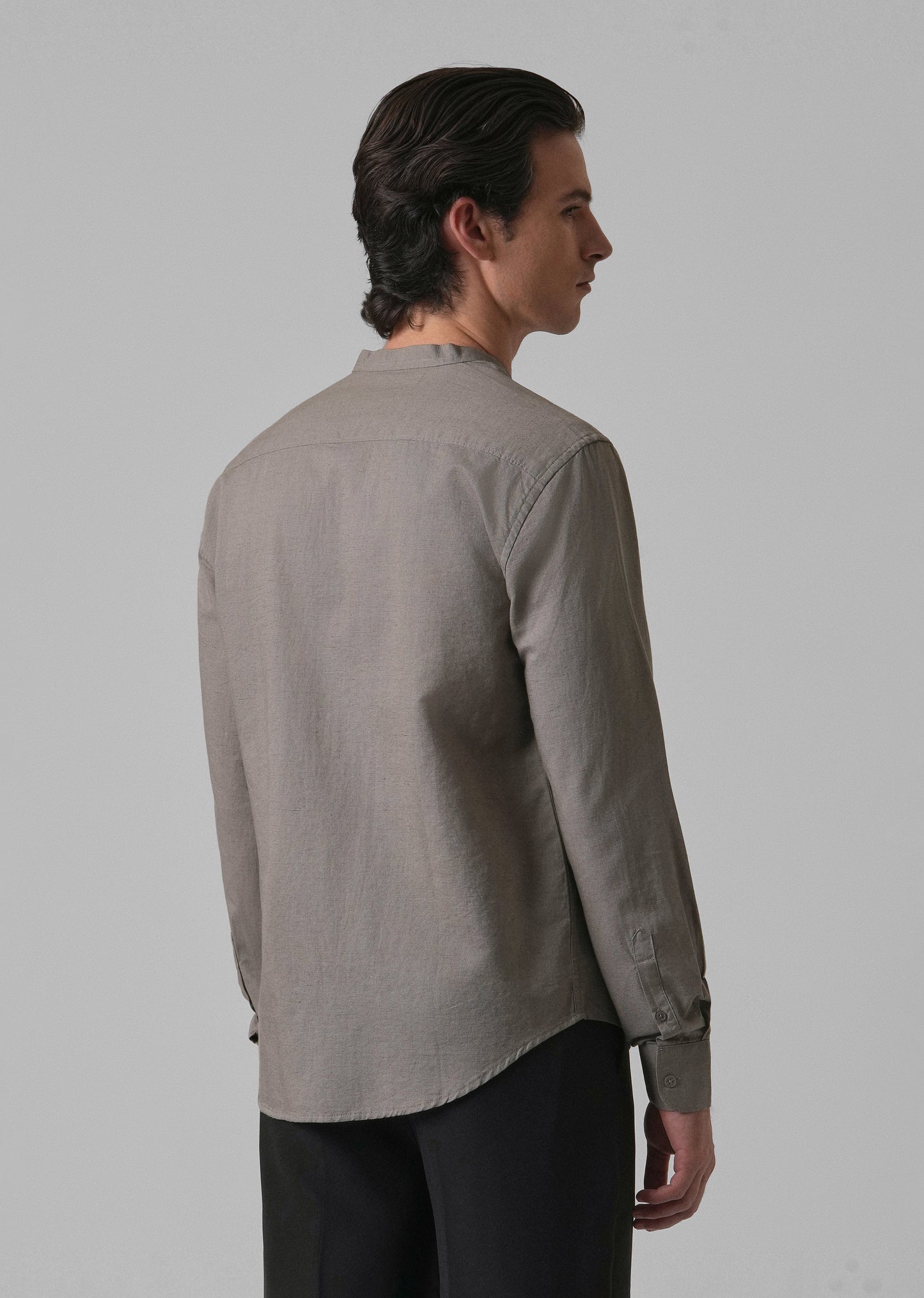 Stone Grey Cotton Linen Shirt
