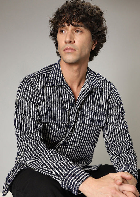 Striped Blue Shacket