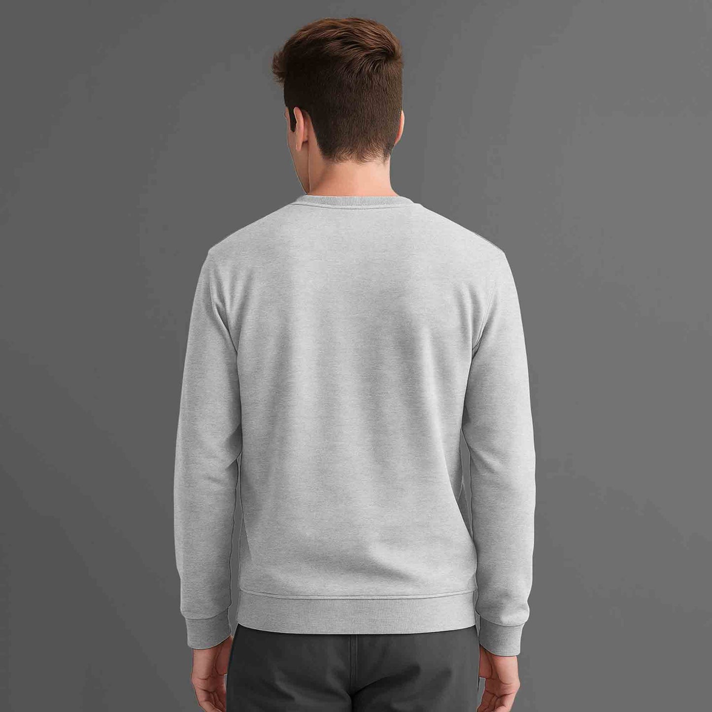 Men Full Sleeve plain round Neck Sweatshirt grey