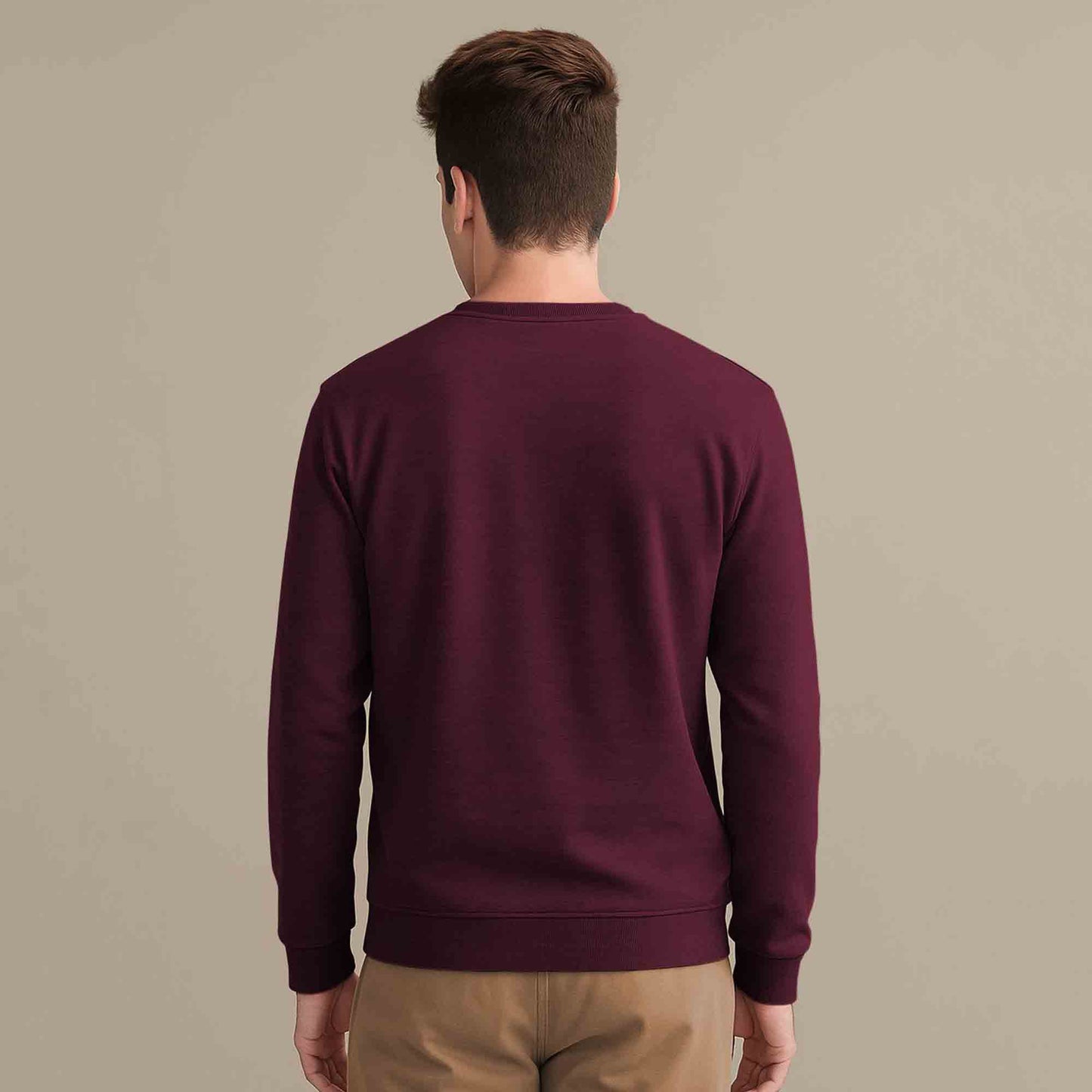 Men Full Sleeve plain round Neck Sweatshirt maroon