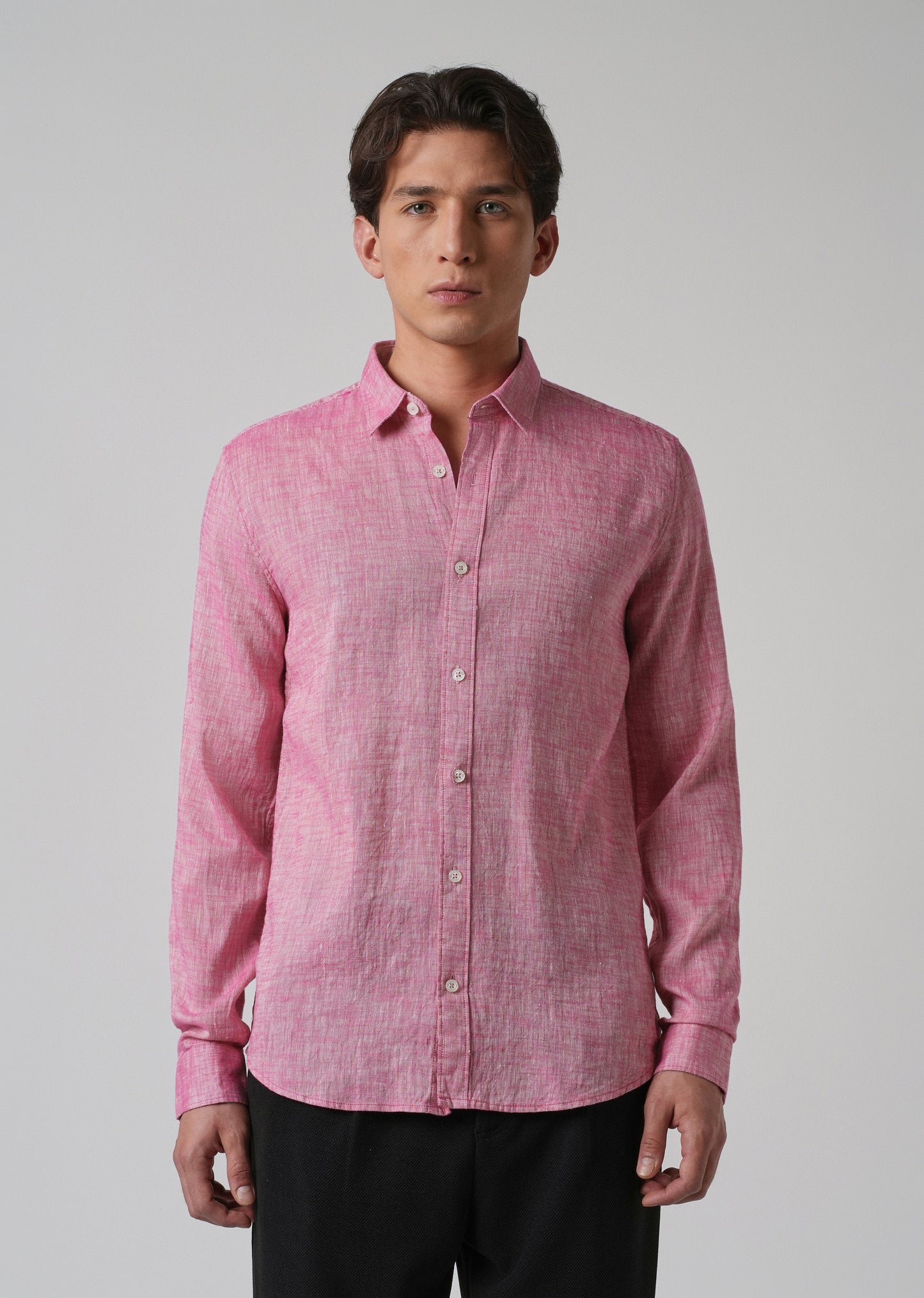 100% Pure Linen Taffy Pink Shirt