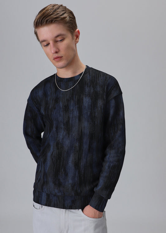 Color Stripes Blue Sweatshirt