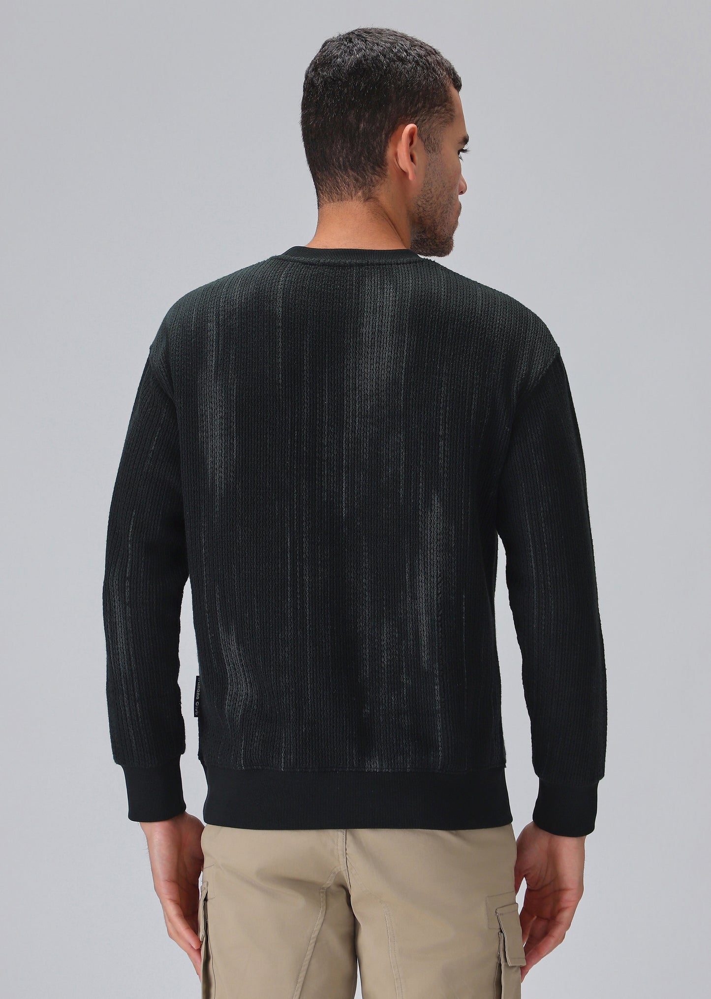 Textured Knit Grey Sweatshirt