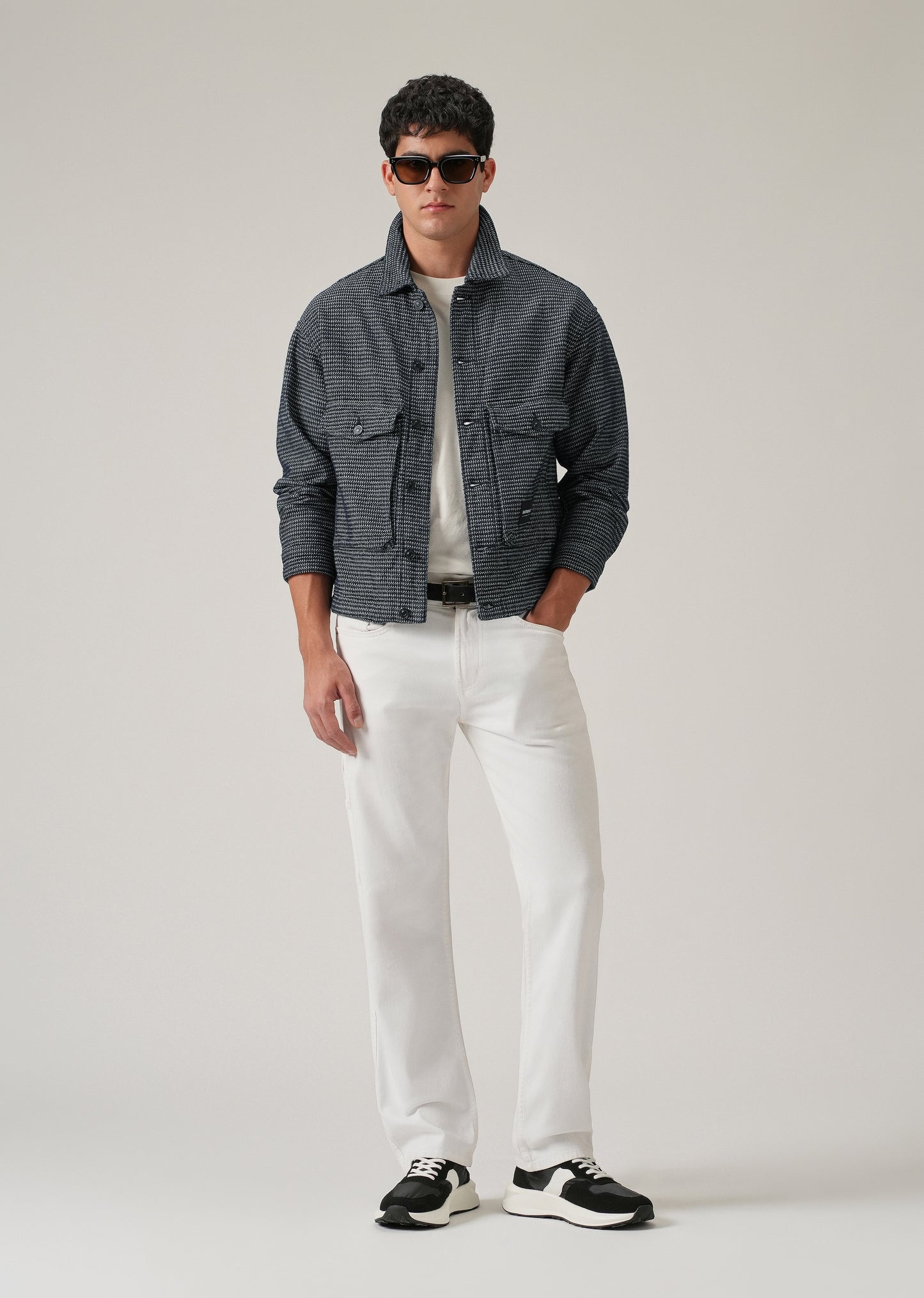 Textured Denim Jacquard Jacket