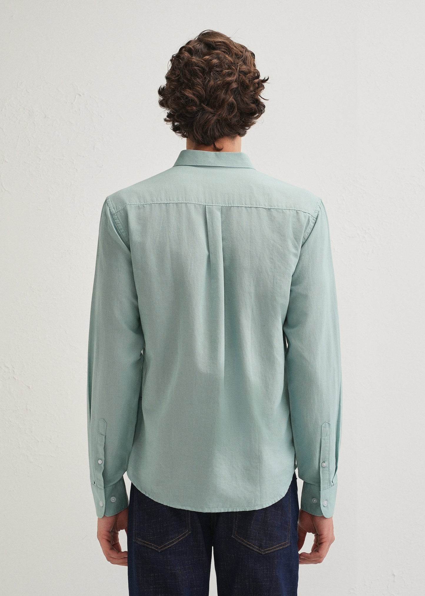 Tiffany Blue Cotton Linen Shirt