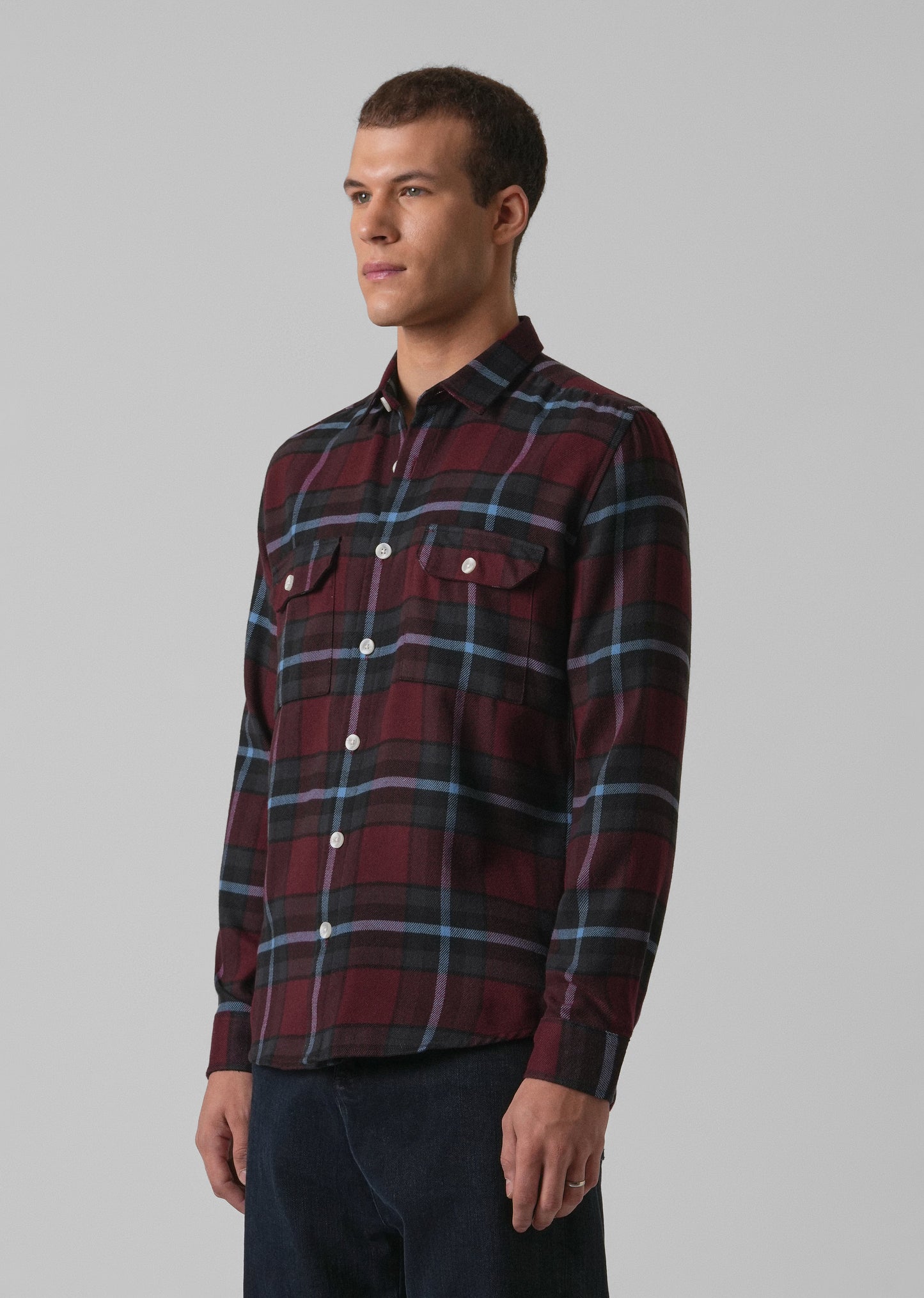 True Red Brushed Cotton Check Shirt