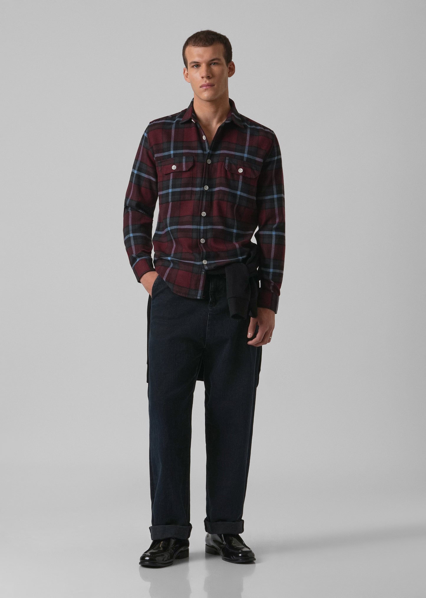 True Red Brushed Cotton Check Shirt