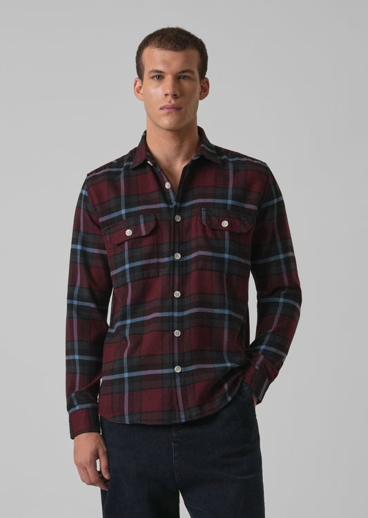 True Red Brushed Cotton Check Shirt