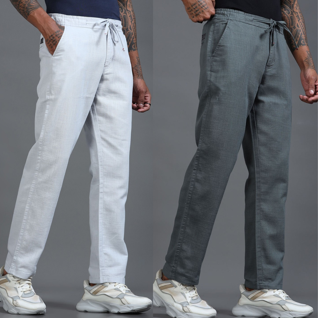 PACK OF 2 Cool Tones, Classic Comfort (WHITE, GREY)