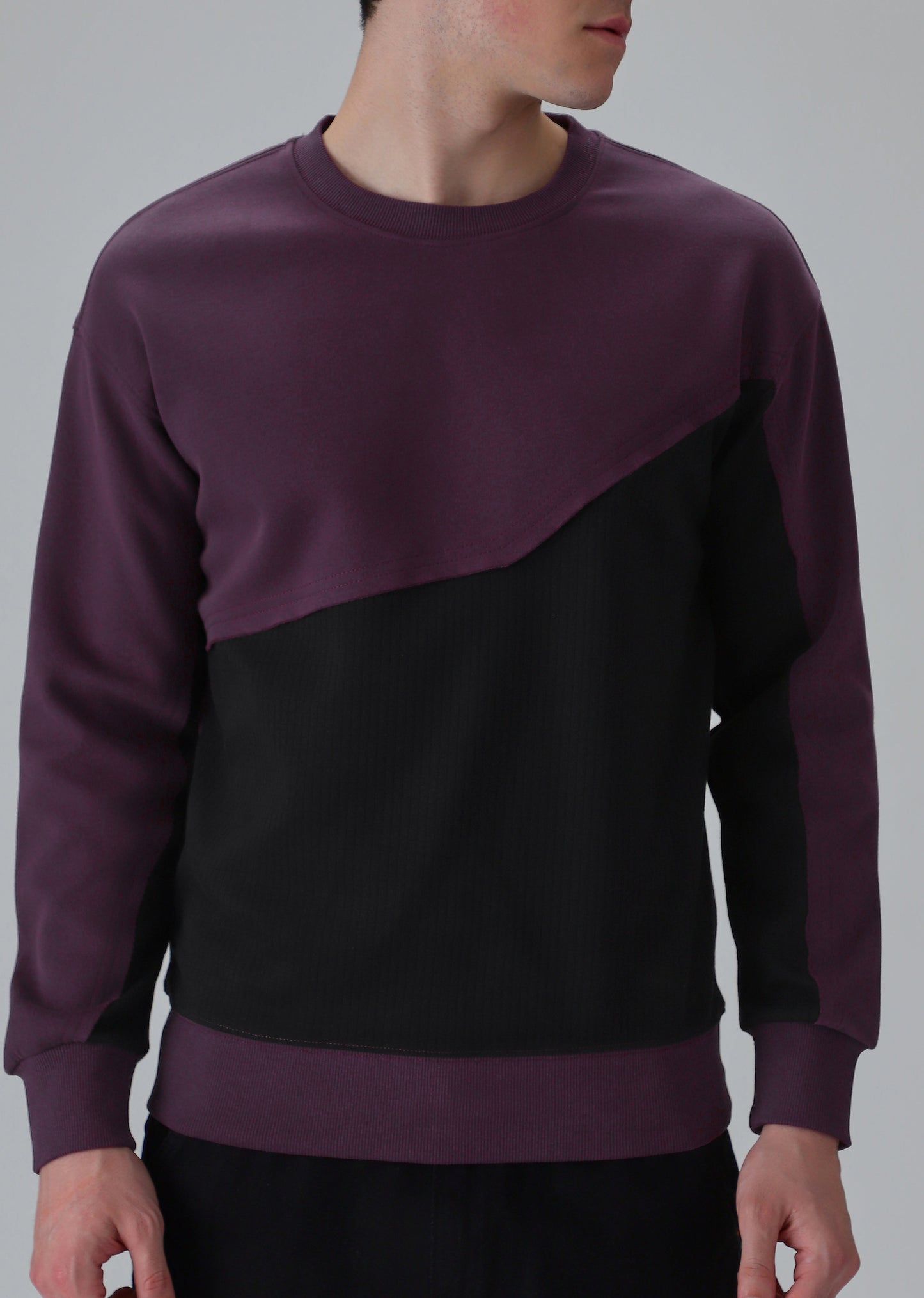 Violet Black Colorblock Sweatshirt