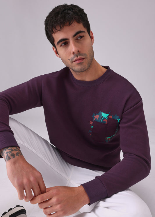 Violet Graphic Pocket Sweatshirt