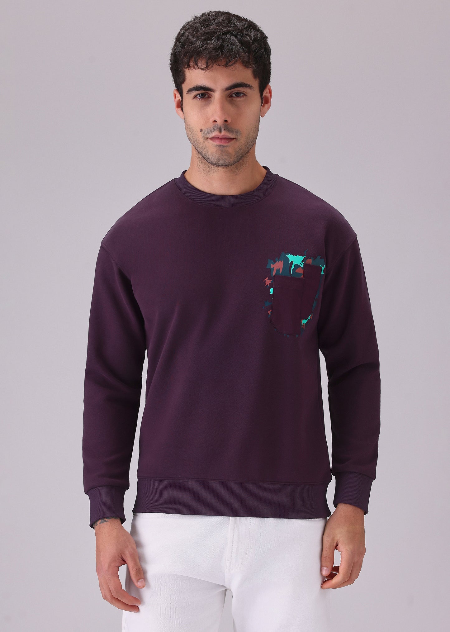 Violet Graphic Pocket Sweatshirt