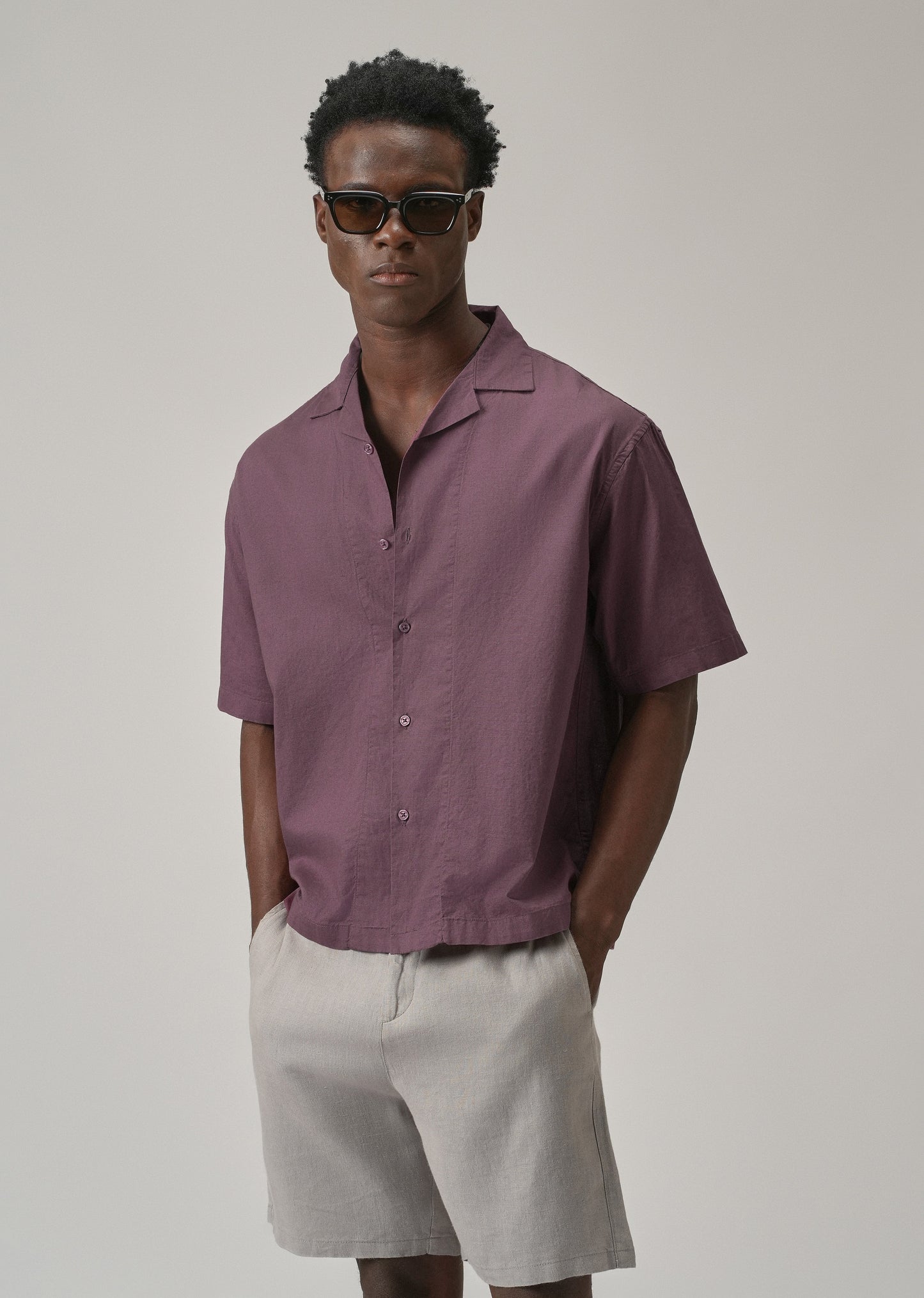 Violet Cotton/Linen Shirt