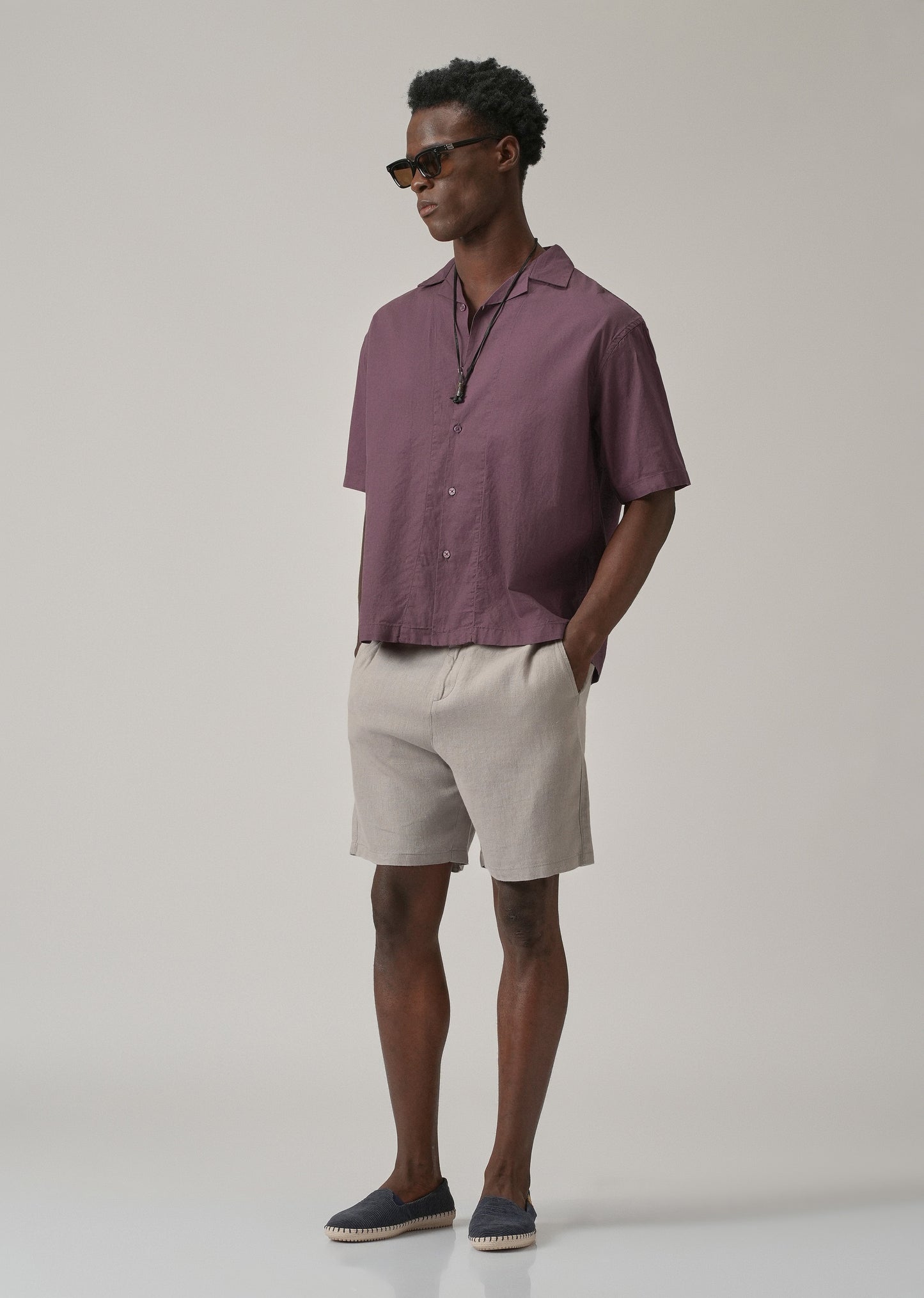 Violet Cotton/Linen Shirt
