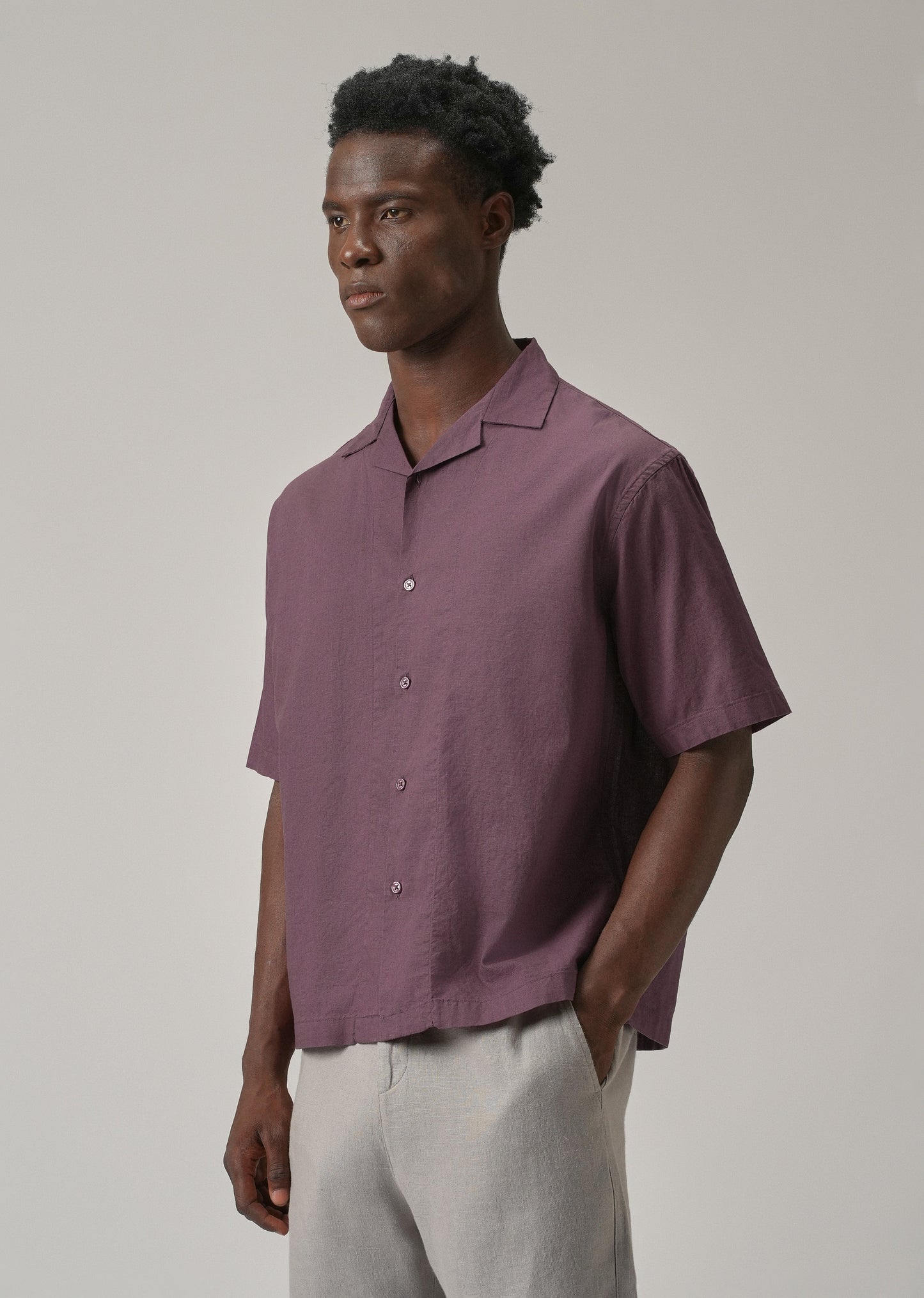 Violet Cotton/Linen Shirt