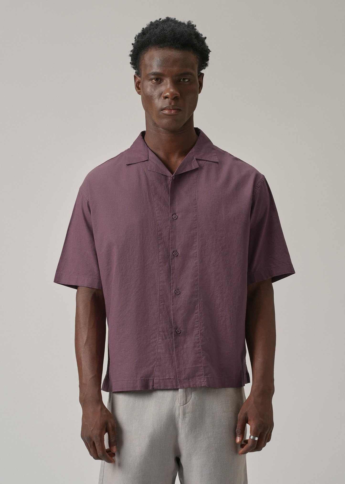 Violet Cotton/Linen Shirt