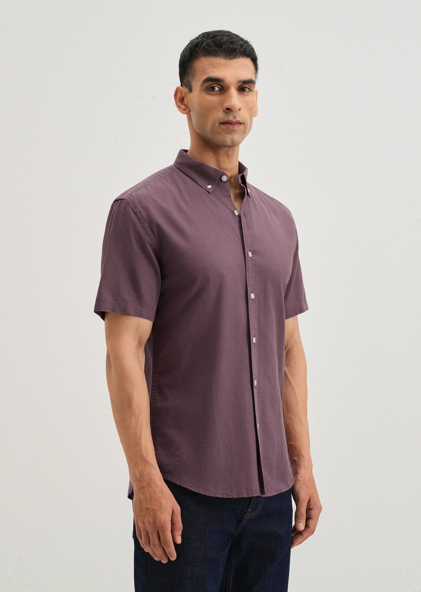 Violet Cotton Linen Shirt