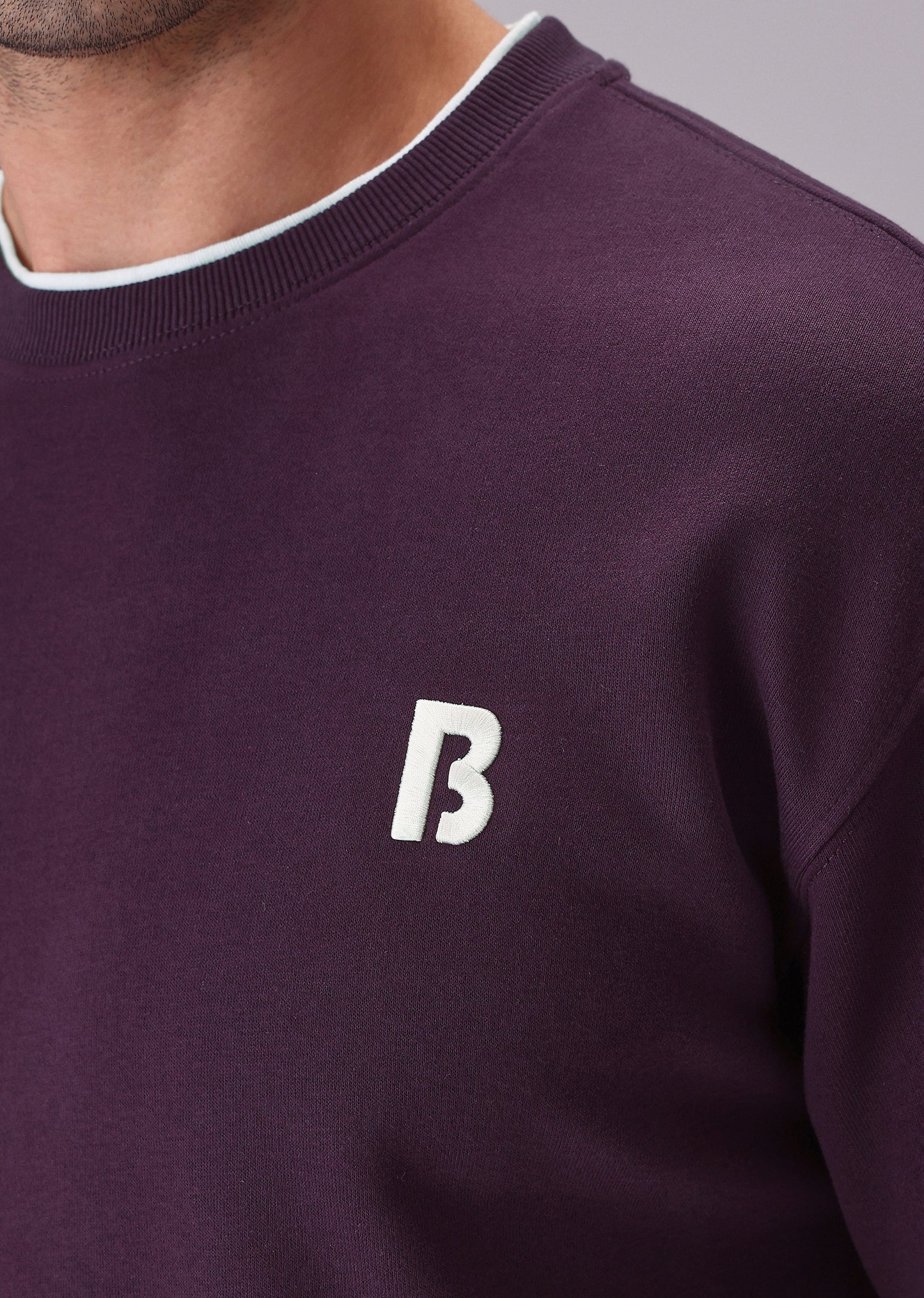 Violet White Contrast Sweatshirt