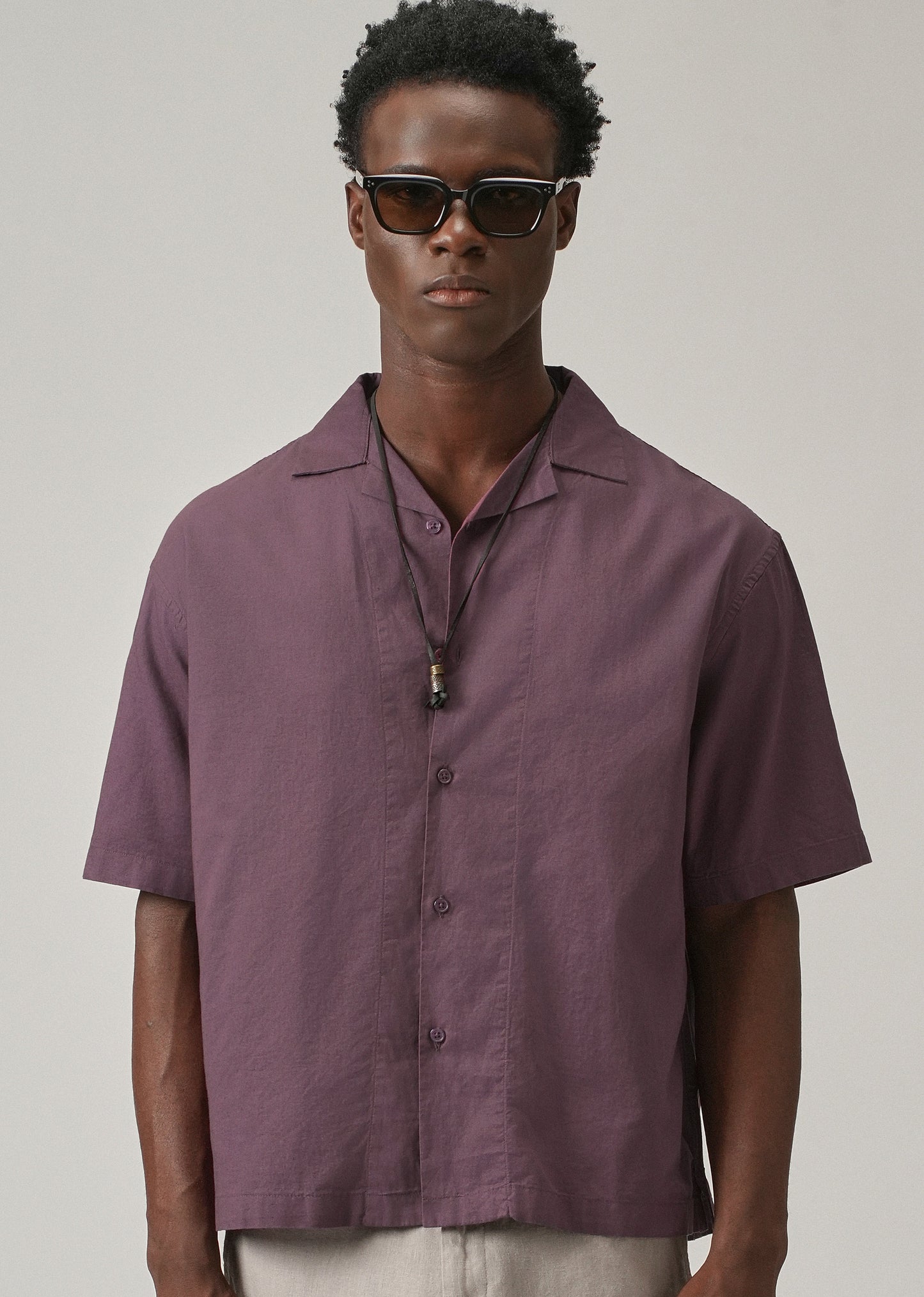 Violet Cotton/Linen Shirt