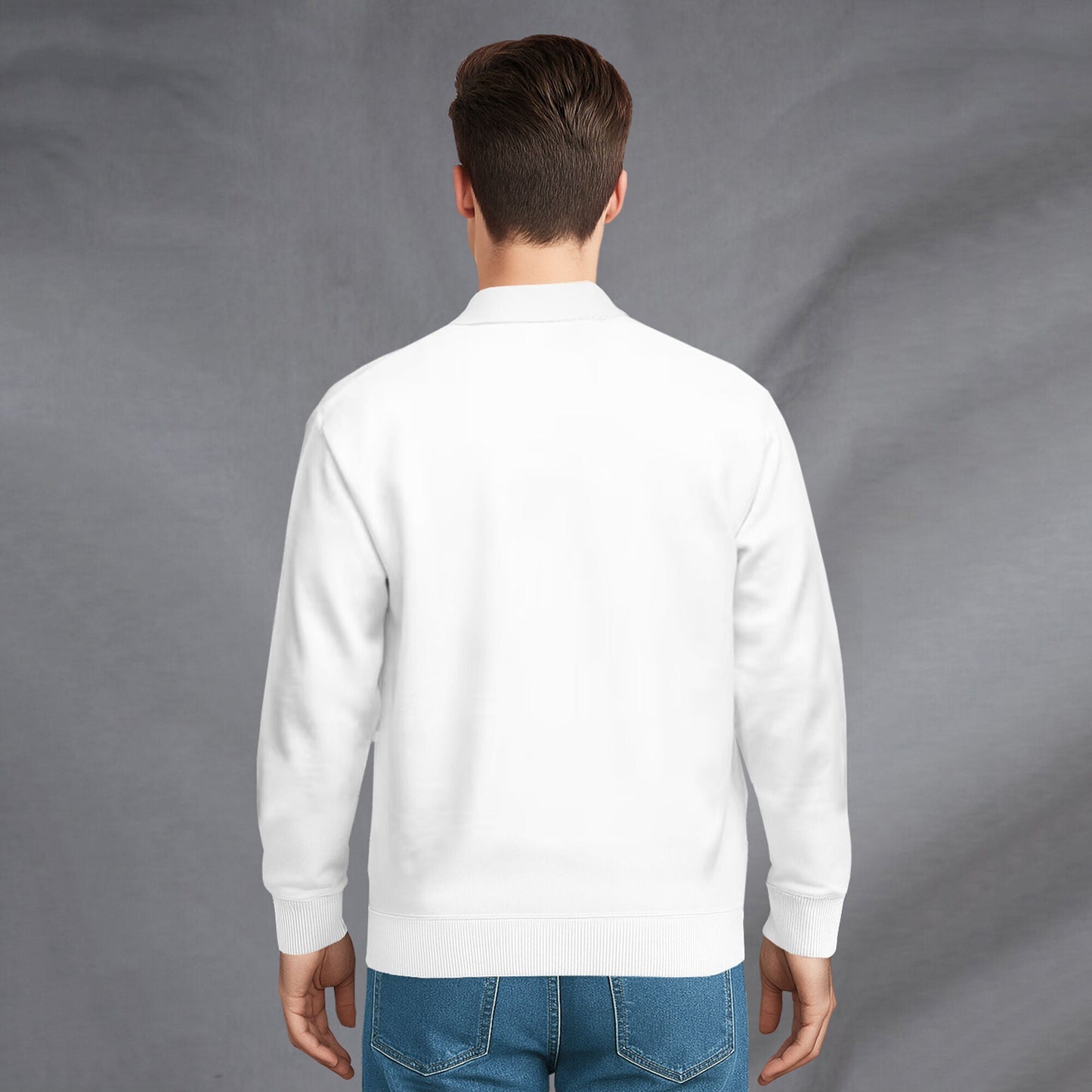 Men’s Full Sleeve Spread Collar Casual Jacket White
