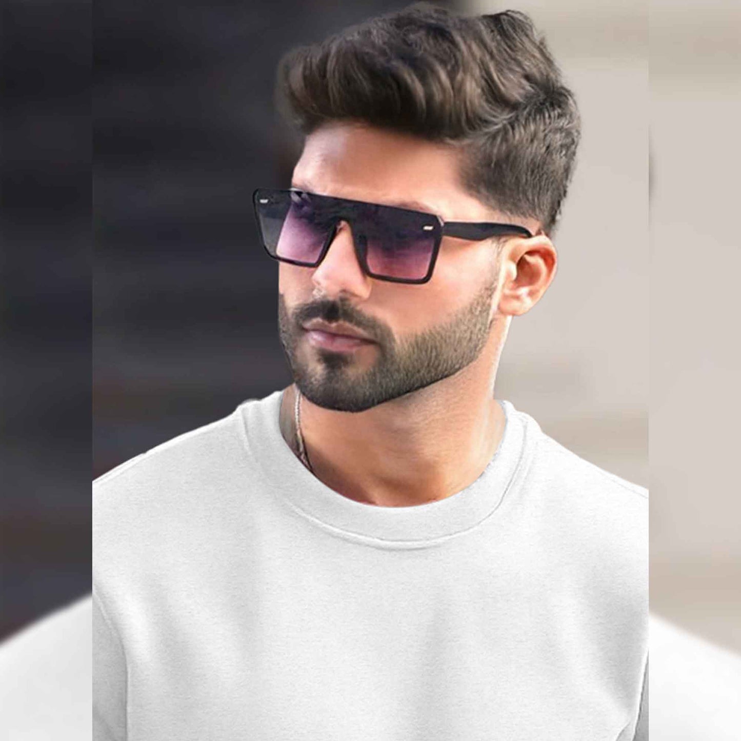 PLAIN WHITE MEN REGULAR FIT CASUAL SWEATSHIRT