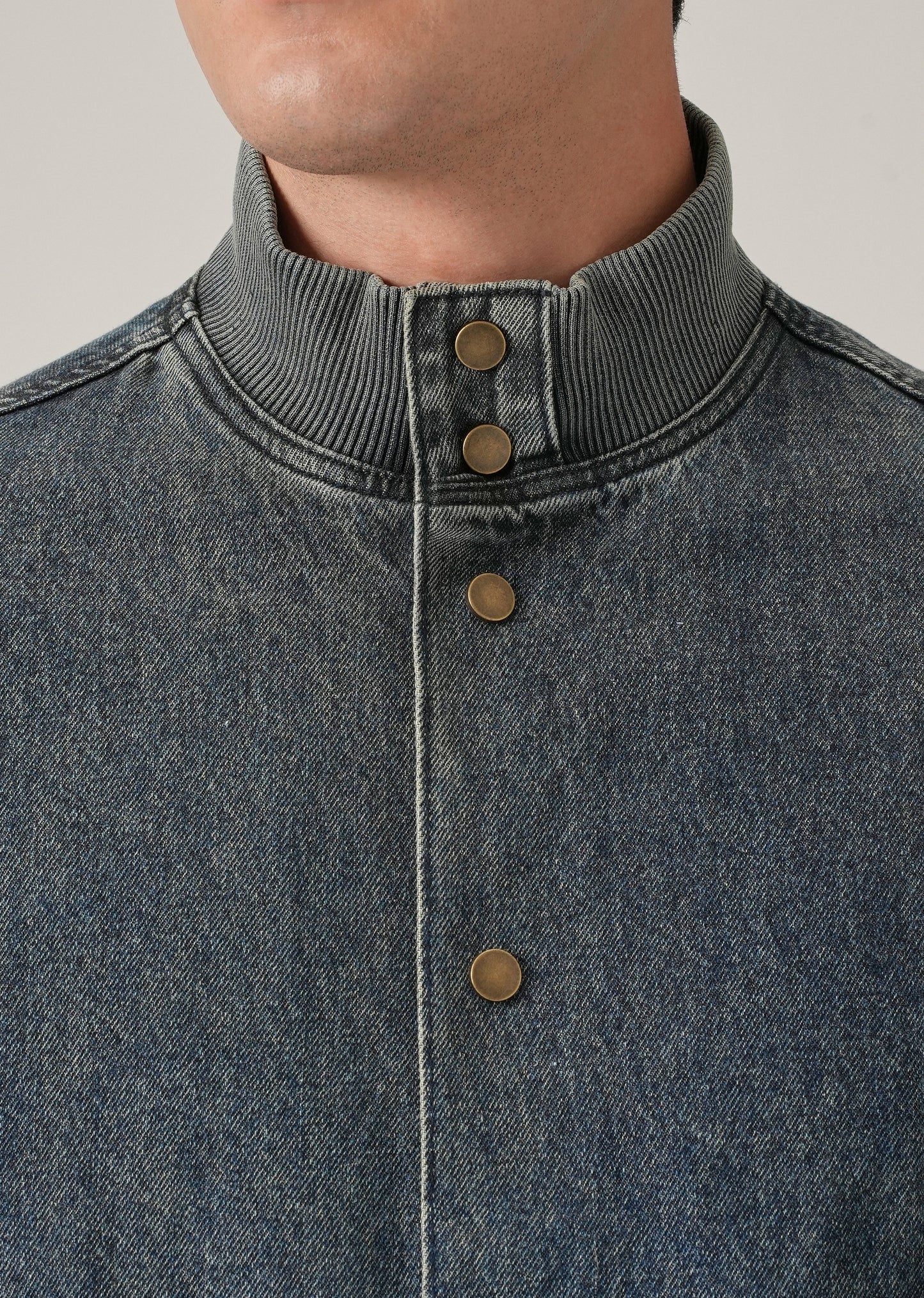 Washed Denim Bomber Jacket