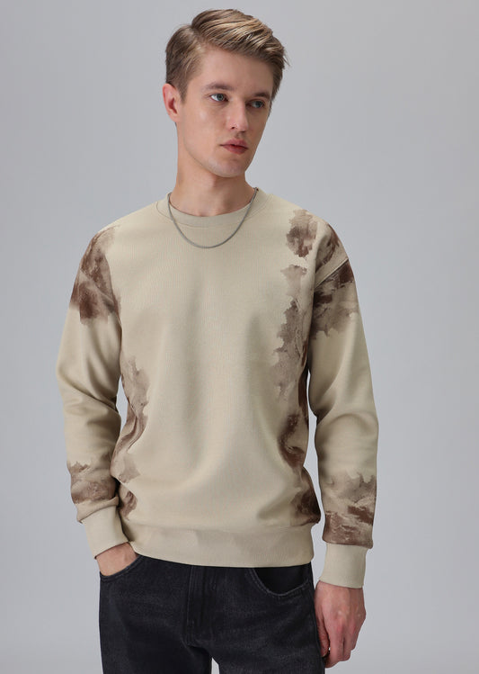 Waved Biege Sweatshirt