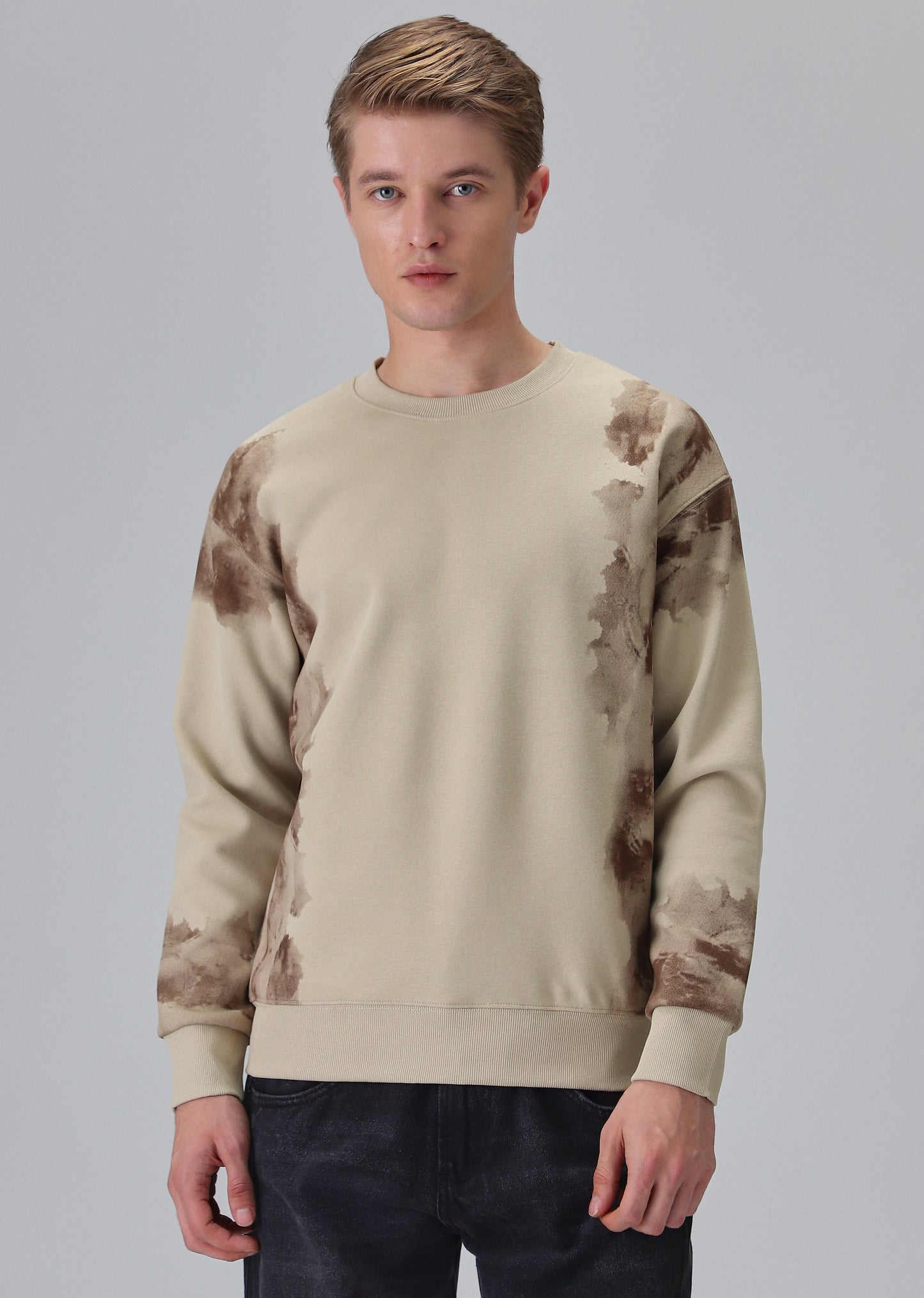 Waved Biege Sweatshirt