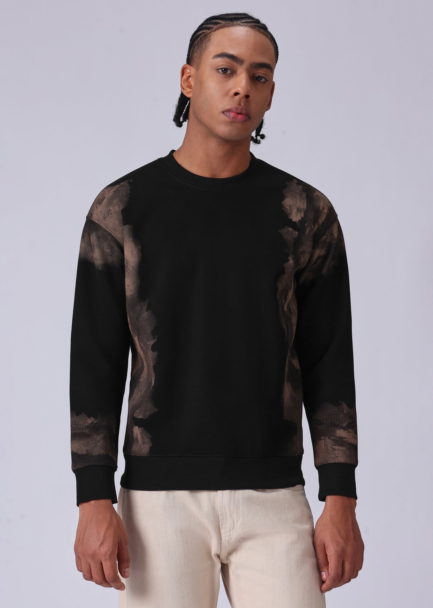 Waved Black Sweatshirt