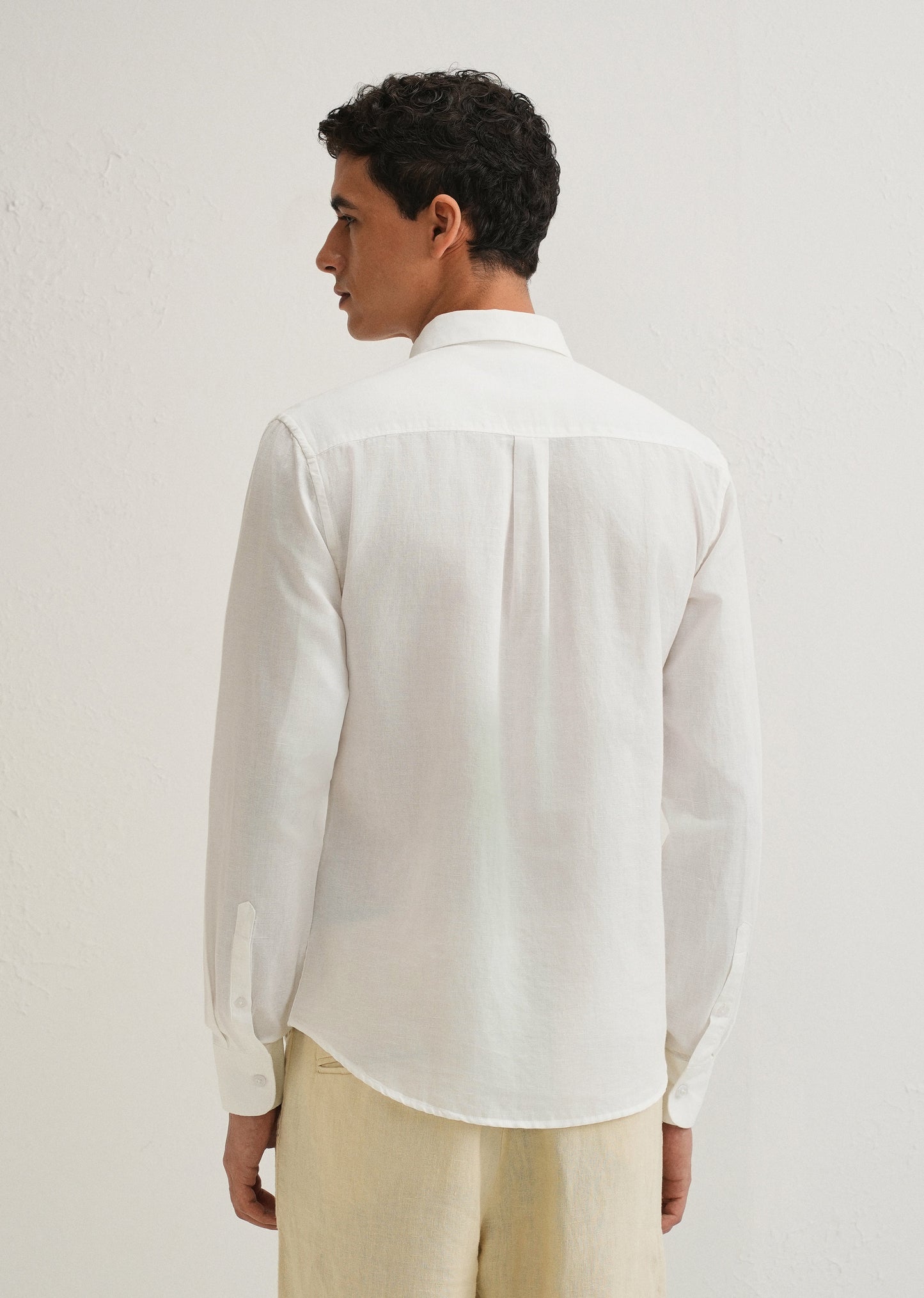 White Cotton Linen Shirt