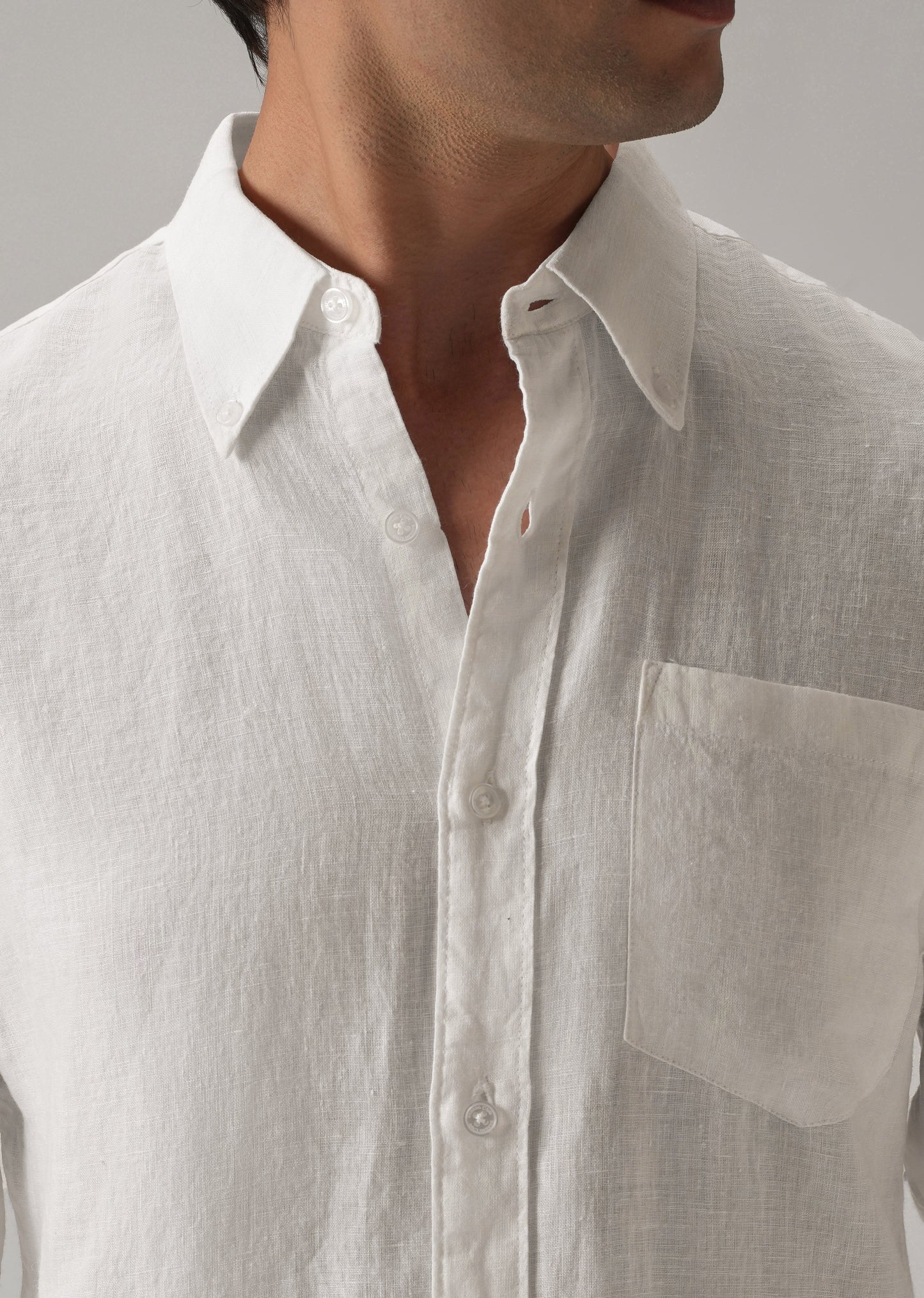 100% Pure White Linen Shirt