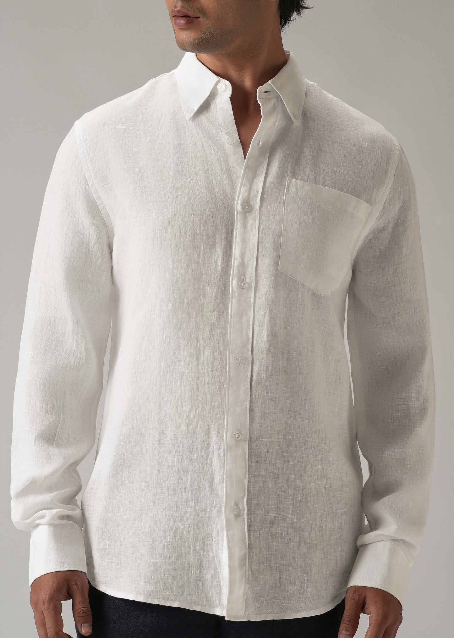 100% Pure White Linen Shirt