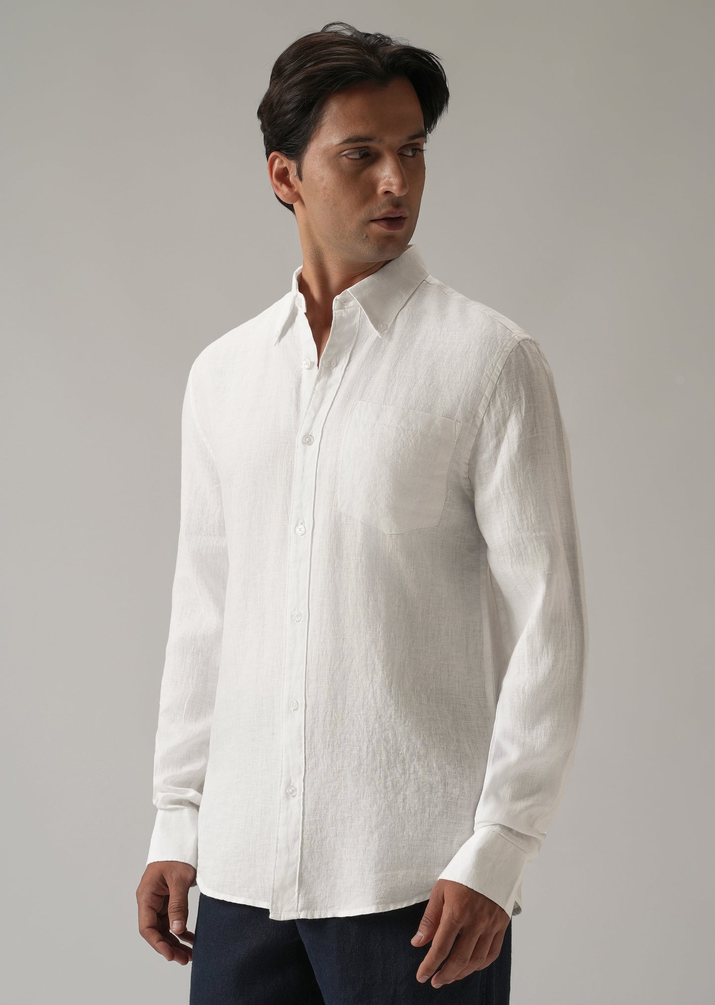 100% Pure White Linen Shirt