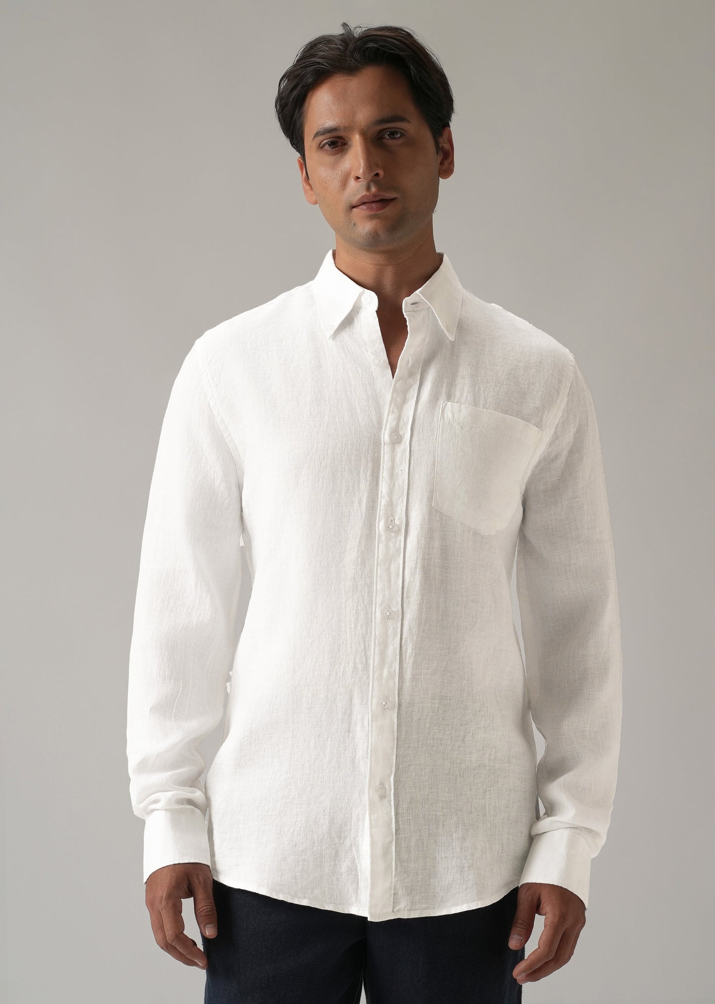 100% Pure White Linen Shirt