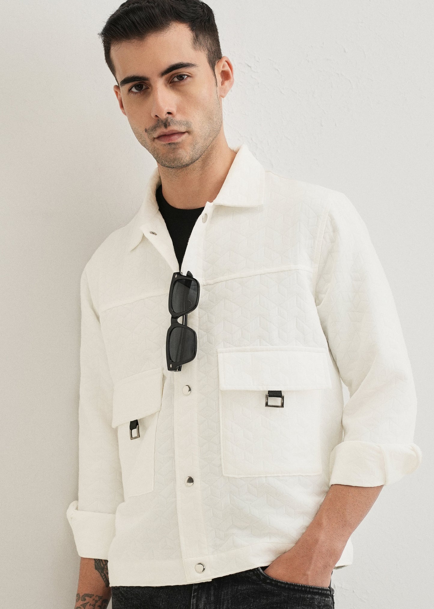 White Utility Shacket