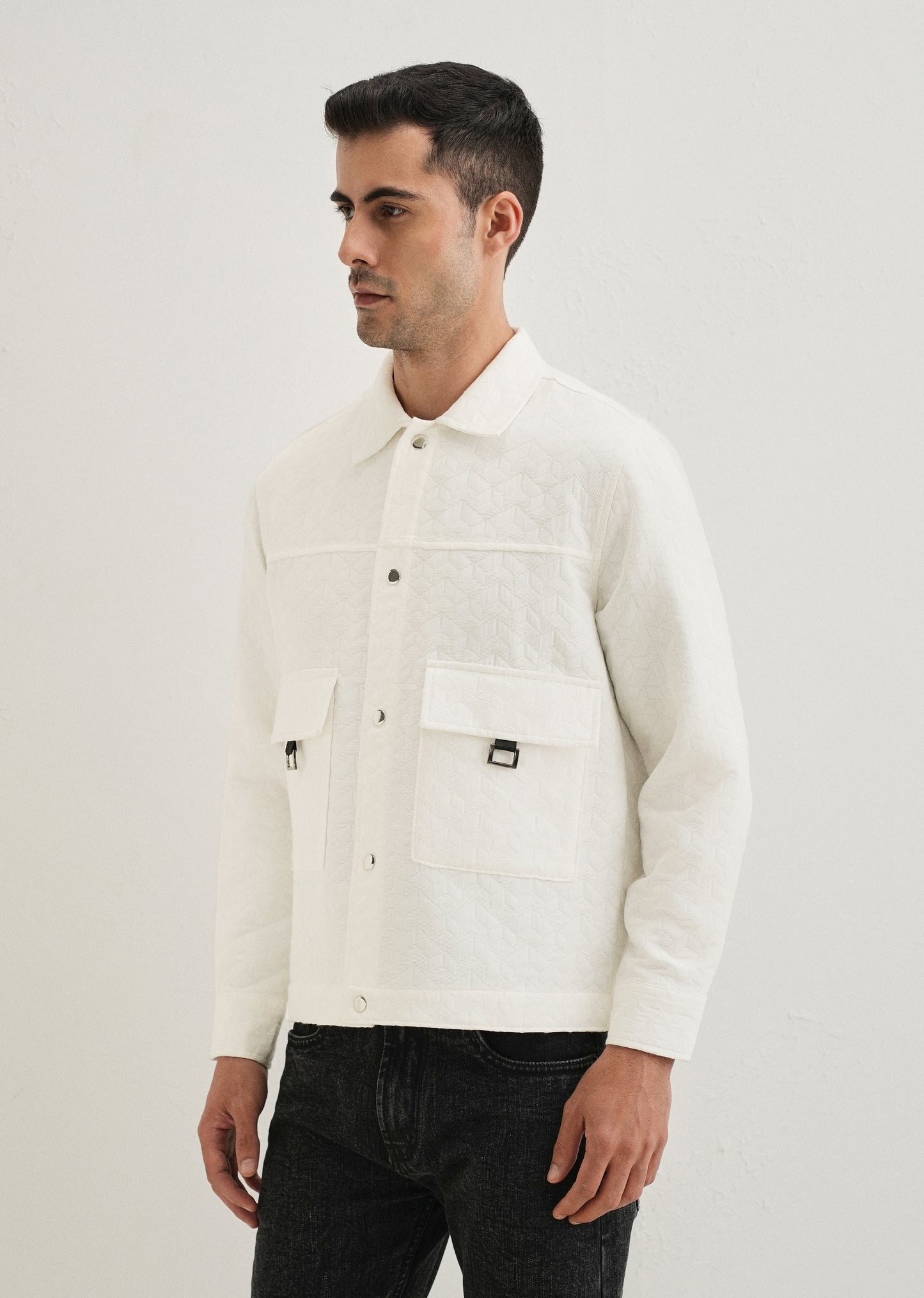White Utility Shacket