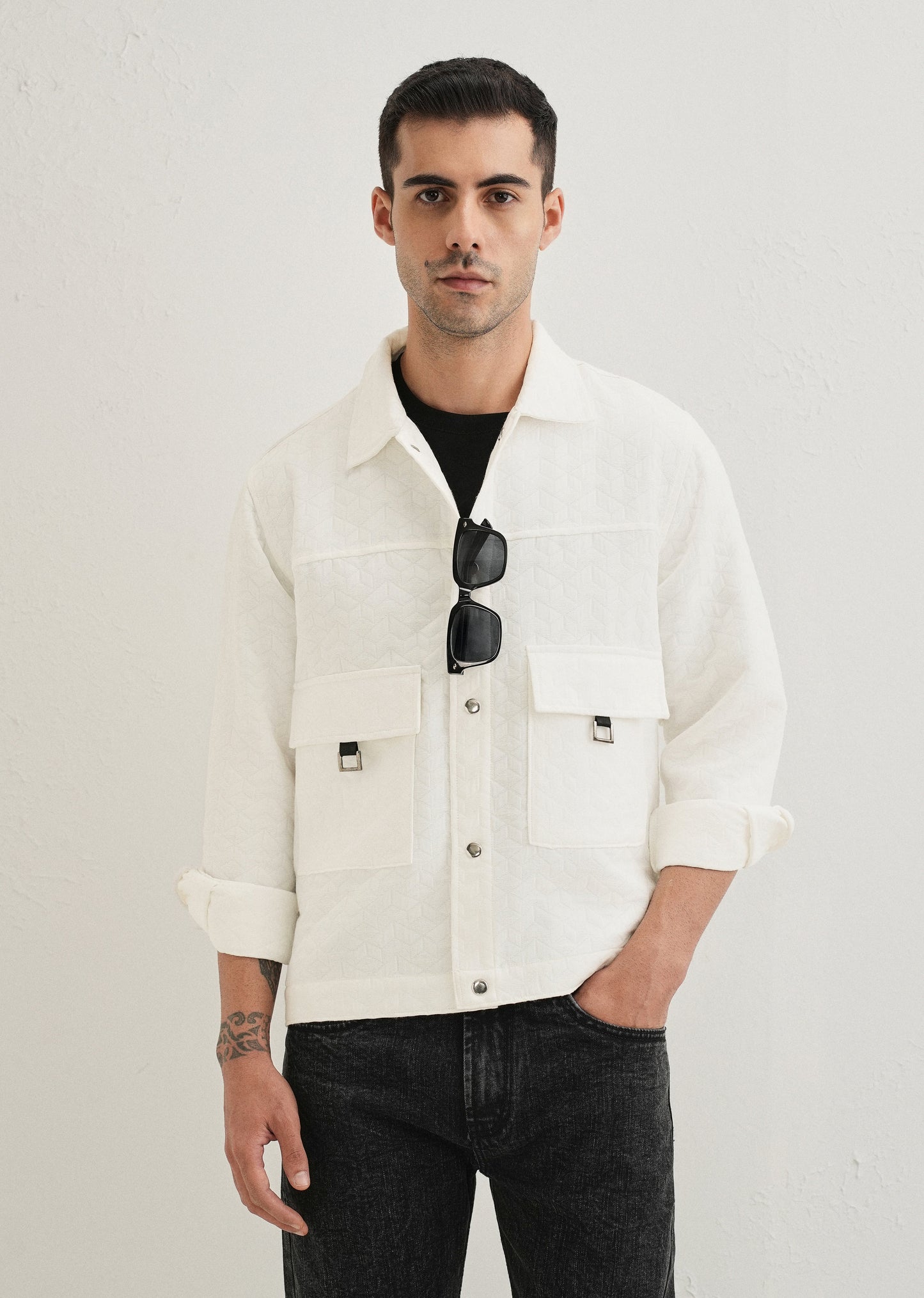 White Utility Shacket
