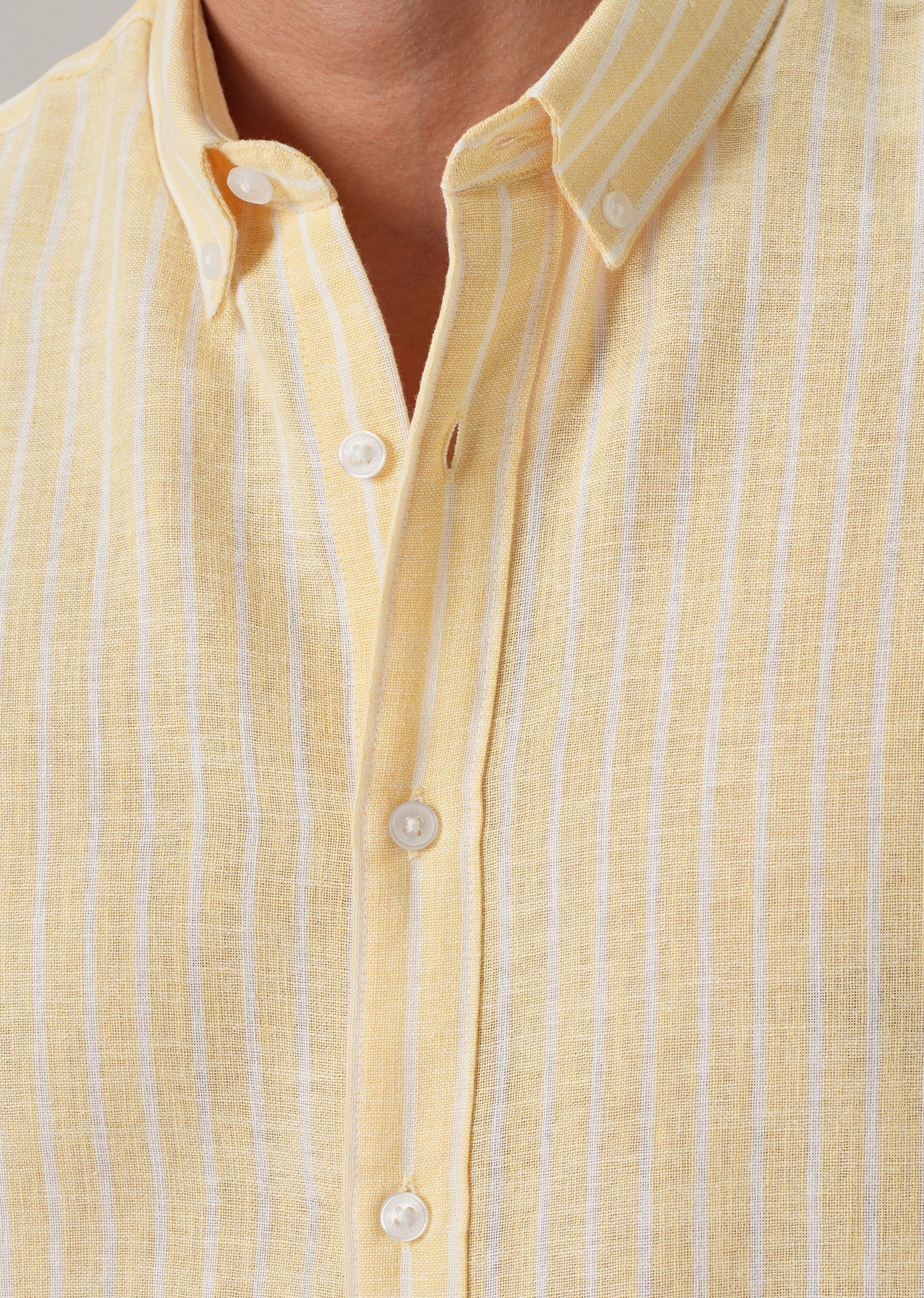 Yellow Stripe Linen Shirt