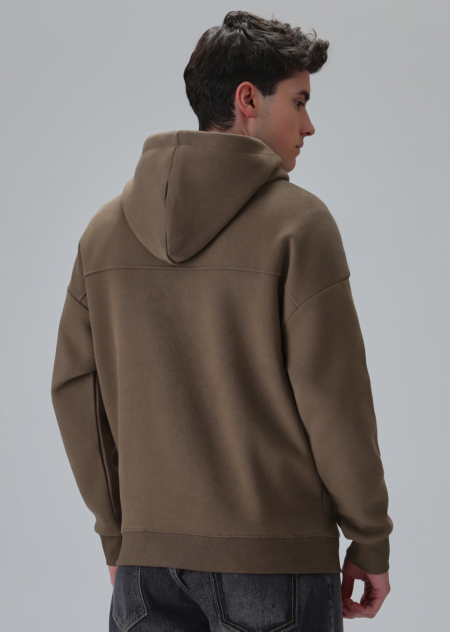 Zipper Style Brown Hoodie
