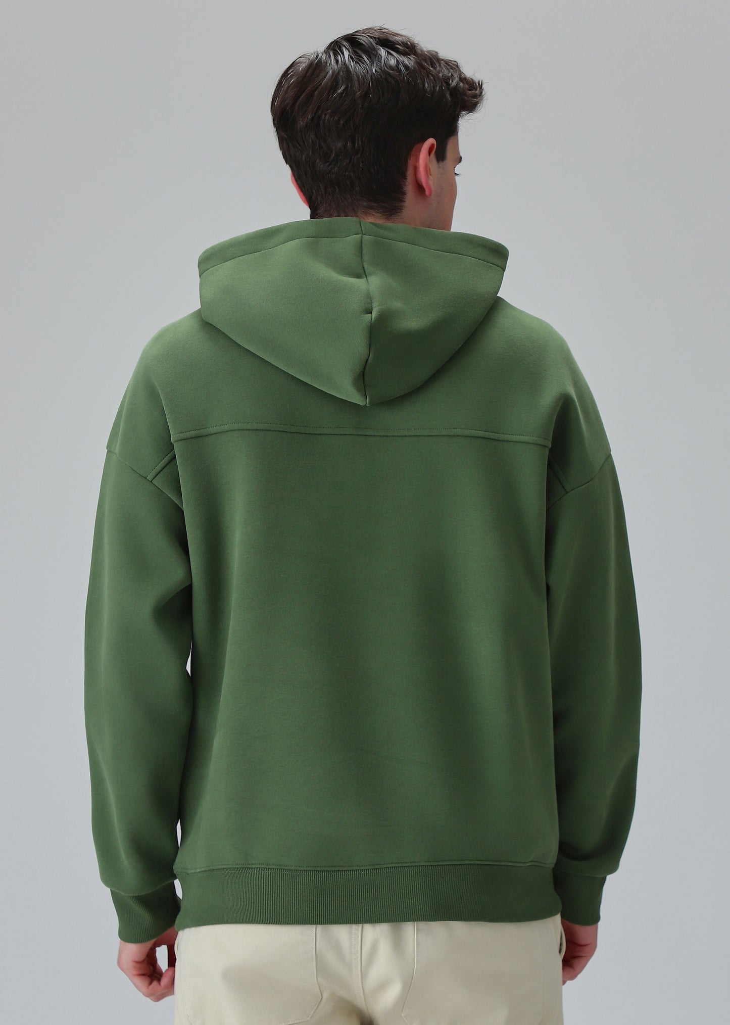 Zipper Style Green Hoodie